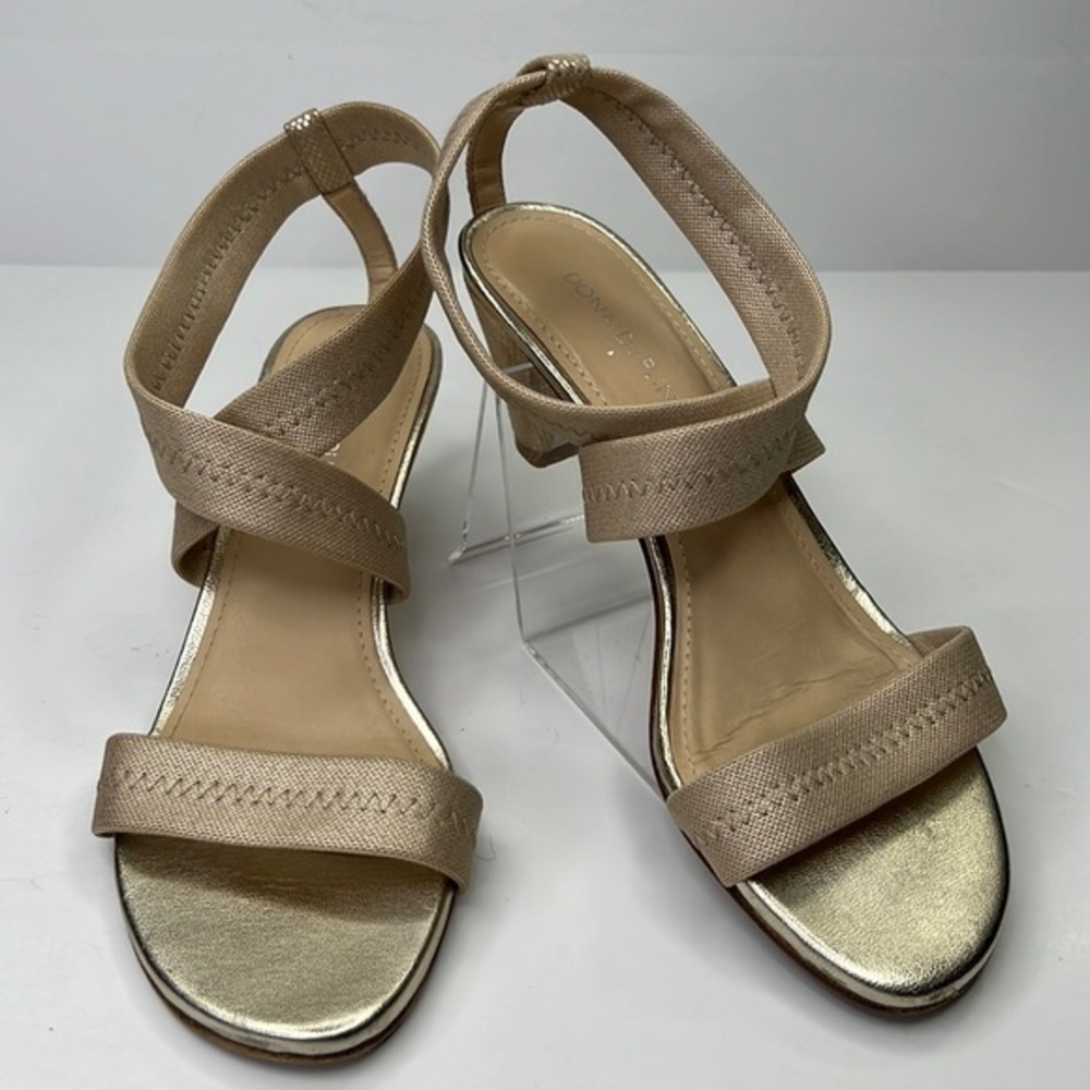 DONALD J. PLINER Women’s Vona Metallic Strappy Wrap Open Toe Heel Sandal Sz 6.5